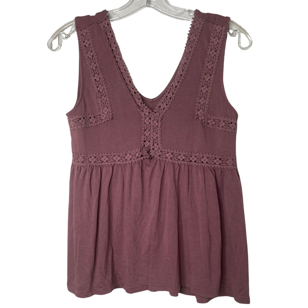 Mudd Purple Embellished Peplum Tank Top Womens Size M